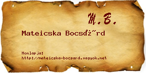 Mateicska Bocsárd névjegykártya